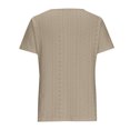thumbnail image 4 of Plebaso Hauts d'Été pour Femmes Col Rond Manches Courtes T-Shirts Ajourés Décontractés Chemisiers à Boutons P-5TG, 4 of 5