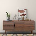 thumbnail image 4 of Gymax TV Stand for TV up to 60'' Media Console Table Storage with Doors Walnut, 4 of 10