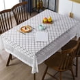 thumbnail image 4 of Btomtd Nappes avec Franges Housse Décorative pour Canapé 55x55 Pouces Nappe Lavable Carrée pour Mariage Fête Lavable en Machine, Blanc, 4 of 6