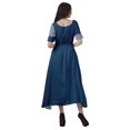 thumbnail image 4 of Moomaya Robe Midi en Viscose à Manches Courtes Imprimée Style Santoon à Taille à Cordon pour Femmes, 4 of 5