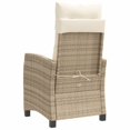 thumbnail image 5 of vidaXL 3 Piece Bistro Set with Cushions Beige Poly Rattan, 5 of 5