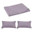 thumbnail image 2 of Ensemble de Draps en Polyester avec Taies D'Oreiller - Draps Unis Doux et Lavables, Entretien Facile, Ensemble De, Violet Clair, JKODE, 2 of 9