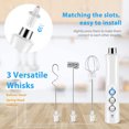 thumbnail image 4 of Xingzhi ABS Electric Coffee Milk Frother Powered Handheld Rechargeable 1200mAh Home Kitchen Stirrer White, 4 of 6