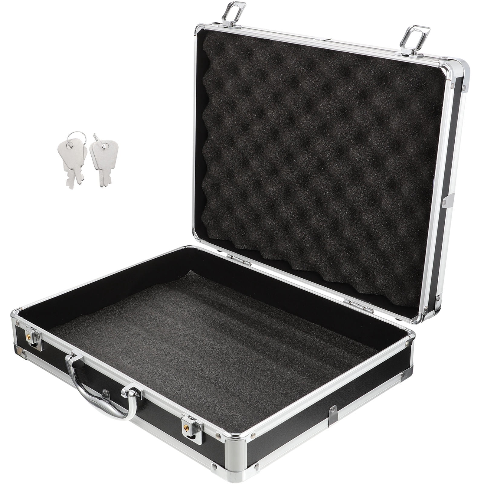 TAILTOSS 1 Set of Aluminum Alloy Tool Storage Box with Carrying Handle Black for Home Use