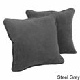 thumbnail image 2 of 18-inch Double-corded Solid Microsuede Square Throw Pillows with Inserts (Set of 2) - Steel Grey, 2 of 2