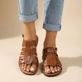 thumbnail image 4 of WLOELOEW Women'S Plus-Size Pointed-Toe Slippers With Strap Soft Sole For Summer Brown Pu Material Size 6 Us 9.25 Inches, 4 of 9