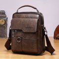 thumbnail image 2 of WEIXIER Men's Crossbody Bag Leather Small Business Shoulder Handbag for IPad 9.7", Dark Brown, 2 of 3