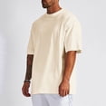 thumbnail image 2 of Men T Shirts Male Summer Pure Oversized Shirt Solid Color Large Size Short Sleeve Round Shoulder Top, 2 of 5