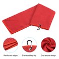 thumbnail image 4 of Unique Bargains 12'x12' Golf Towels Tri Fold Waffle Pattern Towels Soft Fiber with D Clip Red 3 Pack, 4 of 6