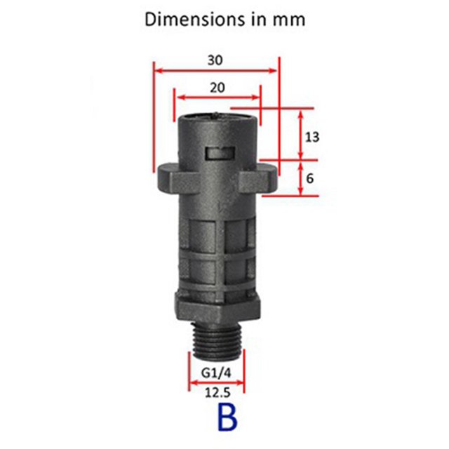 Ruiboury 1pc Pressure Washer Adapter Foam Nozzle Adapter Car Washing Accessories Type B 5Set