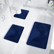 Meitianfacai 3 Pcs Bathroom Rugs, Soft Memory Foam Bath Mat Set, Anti-Slip Absorbent Thick Bath Mat, Shower Rug Toilet Mats Bath Mats for Bathroom Floor Toilet Door Mat Machine Washable