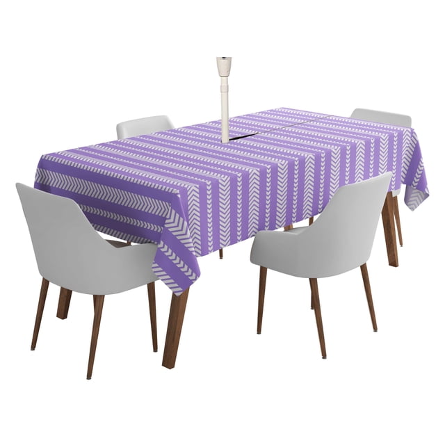 Vargottam Indoor/OutdoorTablecloth58x120 Inch Rectangle Tablecloth with Umbrella Hole and Zip- Waterproof PatioTableCloths- TableCovers for Backyard RectangularTable- Dusty Purple