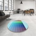thumbnail image 4 of Ahgly Company Tapis d'Intérieur Lavable en Machine Carré Transitionnel Bleu, 5 Pieds Carré, 4 of 7