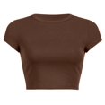 thumbnail image 3 of Hiiyo T-Shirt Court pour Femme à Manches Courtes, Col Ras du Cou, Coupe Ajustée, T-Shirt d'Été, Tailles P-TTG, 3 of 3
