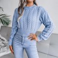 thumbnail image 1 of EGNMCR Chandails pour Femmes Mode Décontractée Manches Longues Creux Base Tricoté Chandail, Cadeaux pour Femmes, 1 of 5