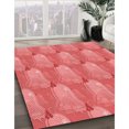 thumbnail image 3 of Ahgly Company Tapis Rectangulaire d'Intérieur Lavable en Machine Rouge Rubis Transitionnel, 3 Pieds x 5 Pieds, 3 of 7