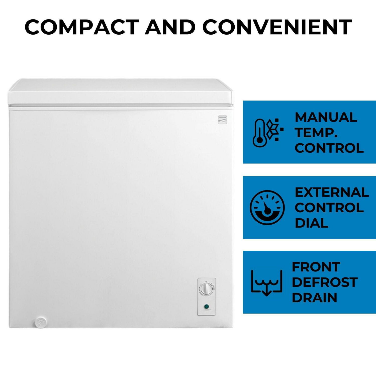 Kenmore Congélateur/Réfrigérateur Coffre Convertible 7 pi³, 198L, Prêt pour le Garage, Dégivrage Manuel, Écoénergétique, Blanc