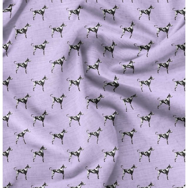 Soimoi Poly Georgette Fabric Great Dane Dog Print Fabric by The Yard 52 Inch Wide