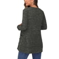 thumbnail image 2 of Innerwin Cardigan Sweater Long Sleeve Ladies Outwear Holiday Solid Color Soft Cardigans Army Green M, 2 of 3