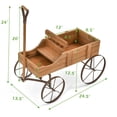 thumbnail image 2 of Gymax Jardinière pour Plantes de Jardin Chariot en Bois avec Roue Jardin Cour Brun, 2 of 10