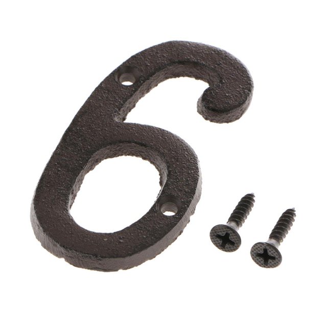 Abbracc Cast Iron Door Number Sign Plaque House Garden Name Address Sign Plate 6 Number 6