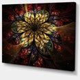 thumbnail image 2 of Fractal Flower Yellow Red Digital Art - Large Flower Canvas Wall Art, 2 of 3