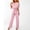Pink, variant on TIMIFIS Women's Jumpsuit Elegant Casual Sleeveless Pleated High Waist Long Jumpsuit on