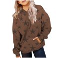 thumbnail image 1 of FAOWME Sweat à Capuche Imprimé à Manches Longues pour Filles, Café 2-3 Ans, 1 of 4