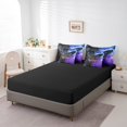 thumbnail image 4 of YST Boho Moth Comforter Set, 7-Piece, Gothic Skull, King Size, Black Blue, 4 of 5