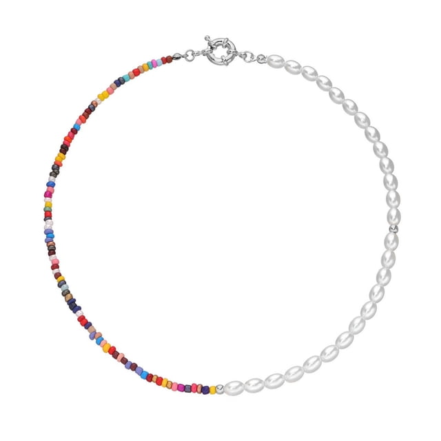 Daisyyozoid Collier Ras-du-Cou en Perles en Gros pour Femmes Filles Fait à la Main Collier Ras-du-Cou Coloré Perlé Bijoux