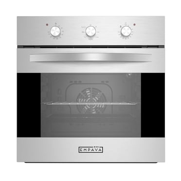 Empava Four Électrique à Paroi Simple de 24 Pouces avec 6 Fonctions de Cuisson, Boutons Mécaniques de Commande en Acier Inoxydable