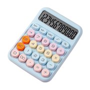 Mechanical Calculator 12 Digits Large LCD Display Large Round Buttons Cute Candy Color Calculator for Office, School, Home, Kids, Students, Accounting - Blue