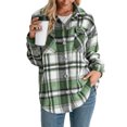 thumbnail image 1 of Women's Oversized Plaid Button Down Shirt Shacket Jacket Long Sleeve Casual Fall Outwear with Pockets, 1 of 6