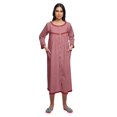 thumbnail image 4 of Moomaya Robe de Nuit Imprimée Longueur Genou en Coton avec Bordure en Dentelle Manches 3/4 pour Femmes, 4 of 5