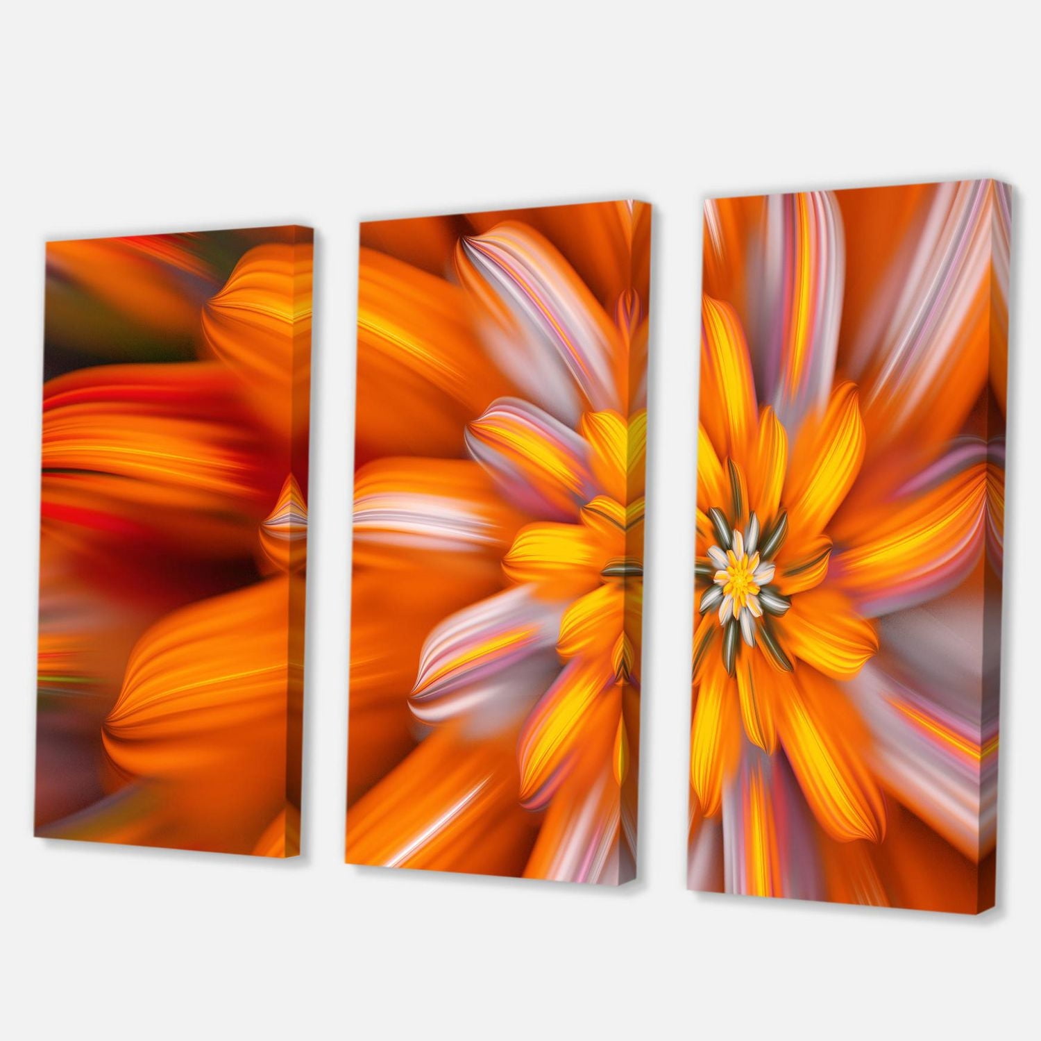 Designart Fleur fractale orange massive Art mural sur toile