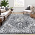 thumbnail image 2 of Garvee 5'x7' Vintage Distressed Area Rugs Living Room Rug, Washable Retro Medallion Rug Non-Slip Stain Resistant Indoor Carpet for Bedroom Home Office, Gray, 2 of 8