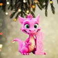 thumbnail image 1 of Fridja Personalized Dinosaur Christmas Ornament 26 Letters Hanging Pendant Ornaments 2024 Plastic Initial Monogram Xmas Tree Decorations with Hanging Rope Unique Customized Fun Gift for Kids, 1 of 3