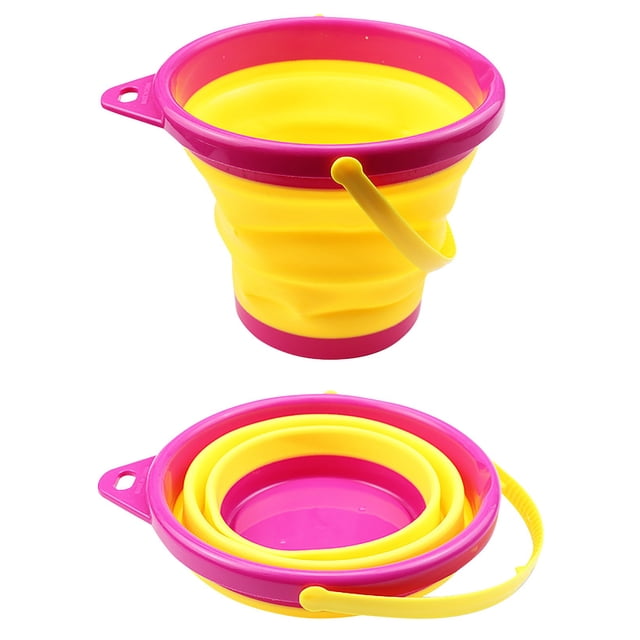 TIELUTT Old Bucket Shovel Sand Bucket Bucket Sandbox Square Summer Party Foldable Bucket Mini Sand Buckets Party Kids Sand Play Tray Adult Party Items Swim through Rings for Pool Mini Buckets for Kid