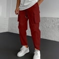 thumbnail image 2 of Diufon Pantalon Cargo Large pour Hommes Taille Élastique Décontractée avec Cordon de Serrage pour Randonnée en Plein Air avec Poches, 2 of 6