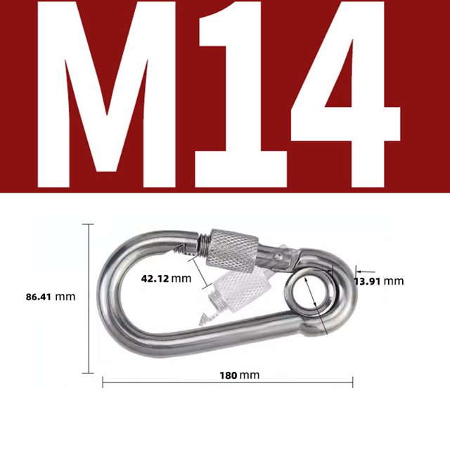 304 Stainless Steel Screw Lock Climbing Gear Carabiner Quick Links Safety Snap Hook Chain Connecting Ring Carabiner Chain Buckle
