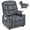Grey, variant on Costway Kids Youth Recliner Chair PU Leather w/Cup Holders & Side Pockets Brown