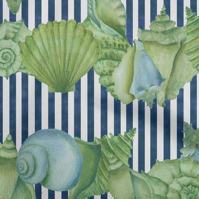 oneOone Velvet Green Fabric Sea Shells Ocean Sewing Material Print Fabric By The Yard 58 Inch Wide