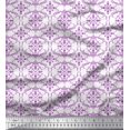 thumbnail image 1 of Soimoi Purple Rayon Fabric Moroccan Damask Print Sewing Fabric Yard 42 Inch Wide, 1 of 3