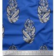 thumbnail image 1 of Soimoi Georgette Viscose Fabric Leaves & Floral Block Decor Fabric Printed Yard 42 Inch Wide, 1 of 3