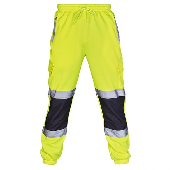 Ruimatai High Visibility Pants for Men Clearance Men's Workwear Pants Stitched Reflective Strip Joggers Cargo Safety Work Pants