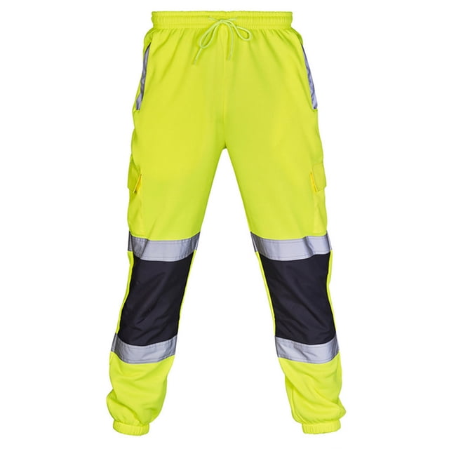 CEHVOM Pantalon Décontracté pour Homme, Leggings à Bande Réfléchissante en Peluche Argentée Cousue
