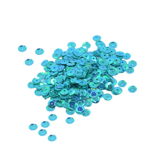 maskred Vibrant 400 Pieces Round Cupped Loose Sequins Sewing Embellishment 7mm Lake blue 5Set
