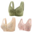 thumbnail image 1 of Timegard 3pc Plus Size Bras for Women Front Closure Button Full Support Bralette Comfort Seniors Bras, 1 of 6