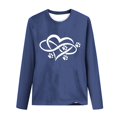 thumbnail image 4 of Pisexur Hauts pour Femmes Mode d'Automne T-Shirt à Imprimé Graphique Cœur Col Rond Manches Longues Chemises pour Femmes Chic Décontracté Hauts de Sortie Confort Polyvalent Blouses Légères, 4 of 5