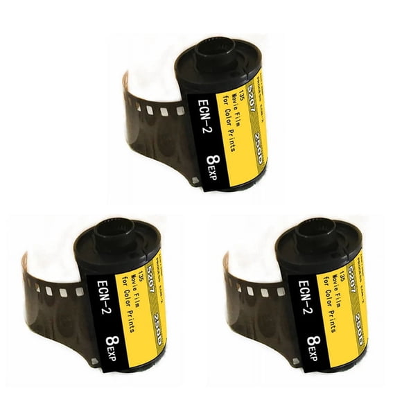3pcs 35mm ECN-2 Color Film Negative Film 35mm 8EXP Camera Color Film Roll for 135 Cameras NT Type-135 Color Film,3 roll films,Black